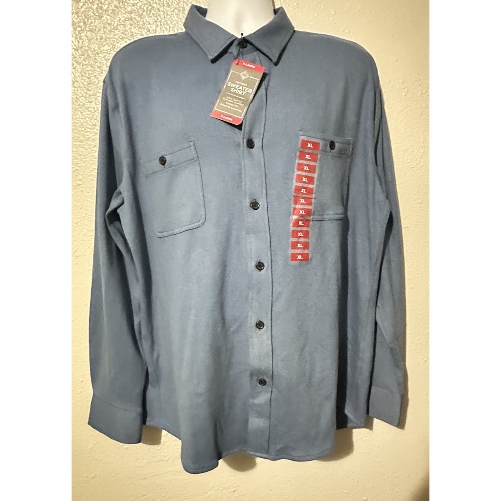 Men's MEMBERS MARK Blue "Camden" Sweater Shirt Size XL Cowboy‎